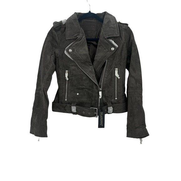 BLANKNYC Leather / Suede French Grey Moto Leather Jacket Women's Size S NWT - Picture 7 of 11